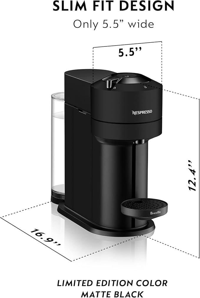 Nespresso VertuoPlus Coffee and Espresso Machine by Breville,1.1 liters, Ink Black