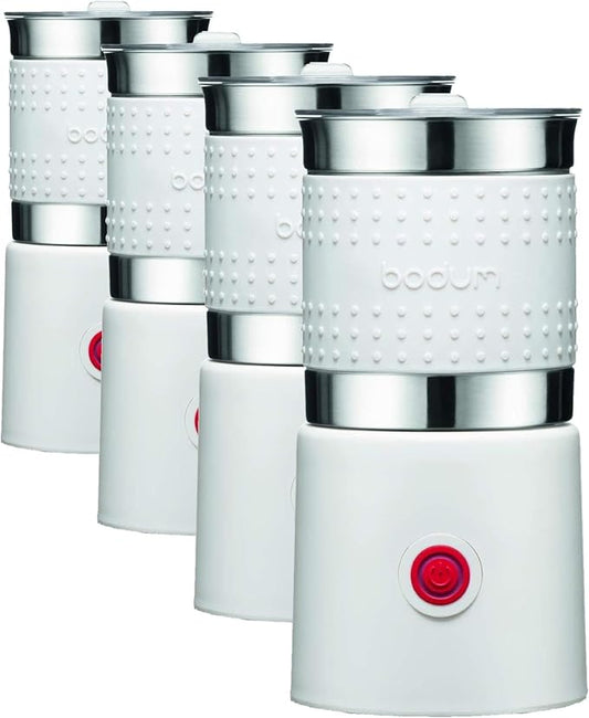 Bistro 13.5oz Bistro Barista Electric Milk Frother, Automatic Temperature Control, Boil-Dry Protection, White (Pack of 4)