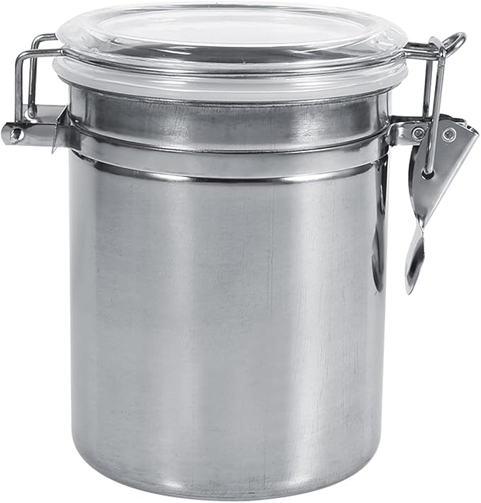 Stainless Steel Kitchen Food Storage Container Bottle For Sugar Tea Coffee Beans Dry Goods Transparent Cover Easy To Use Kitchen Canister (Large Size (37.4 X 18.9 X 6.7in))