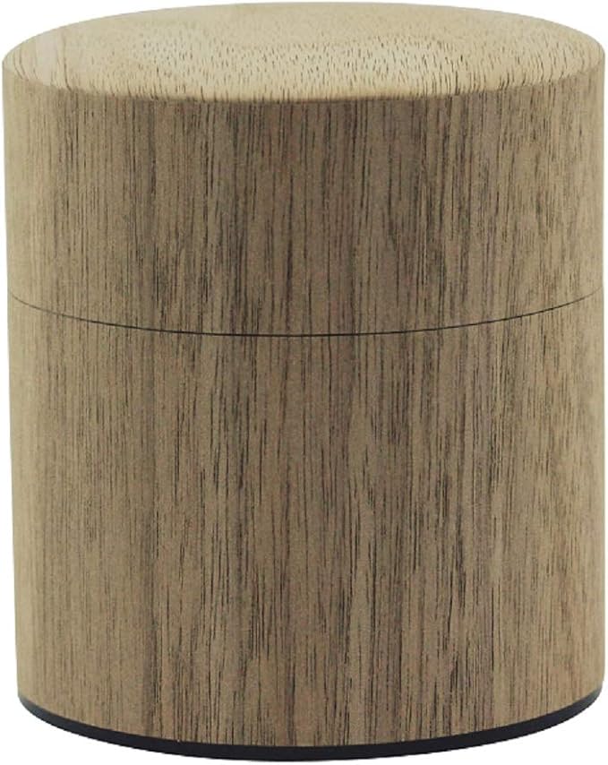Natural Wood Tea Tin Canister : Walnut/Wide 5.3oz (150g), Japan