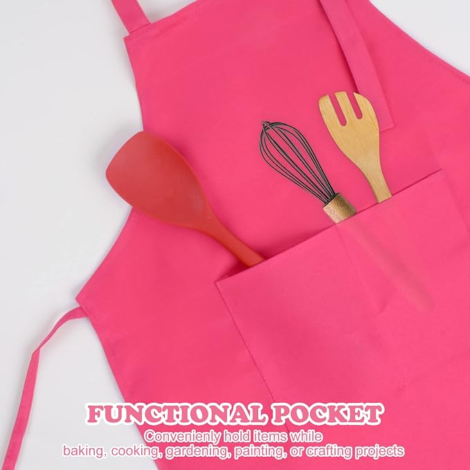 SINLAND Kids Aprons with Large Pocket 2 Pack | Adjustable Cooking Chef Aprons,Stain Resistant Toddler Apron for Baking Painting Gardening Boys Girls - Image 2
