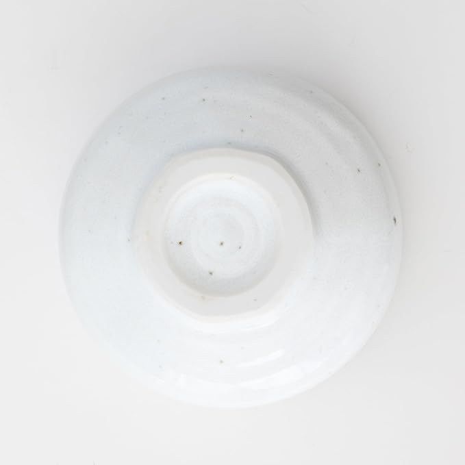 Asayu Japan Midorizumi Matcha Bowl - Handmade Gifu Japan Ceramic Chawan, 12 cm (4.72″) Diameter x 7.3 cm (2.87″) Height, 415 g - White with Dark Green Crackle Pattern