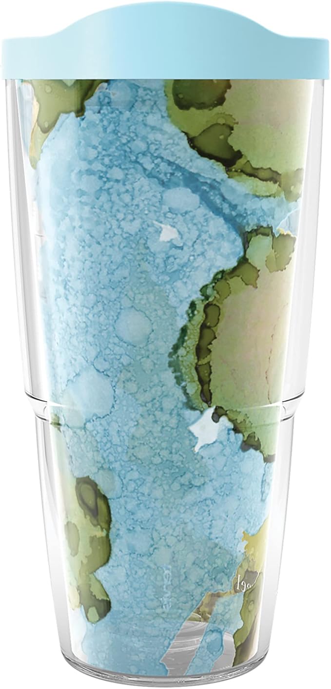 Tervis Inkreel - Island Hopping Made in USA Double Walled Insulated Tumbler Travel Cup Keeps Drinks Cold & Hot, 24oz, Classic