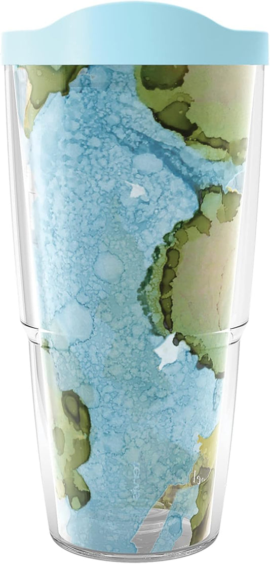 Tervis Inkreel - Island Hopping Made in USA Double Walled Insulated Tumbler Travel Cup Keeps Drinks Cold & Hot, 24oz, Classic