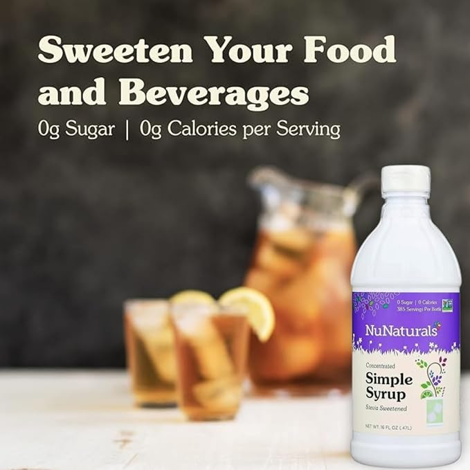 NuNaturals Stevia Simple Syrup, Sugar-Free Sweetener, Plant-Based Sugar Substitute, Zero Calorie, 16 oz - Image 8