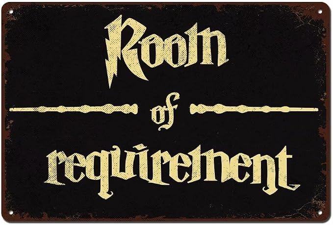 bivrten Room of Requirement Home Signs Gothic Decor for Bedroom Vintage Halloween Decorations Indoor Witchy Room Decor Funny Wizardry Theme Bathroom Decor Wall Art Sign 12x8 Inch by bivrten