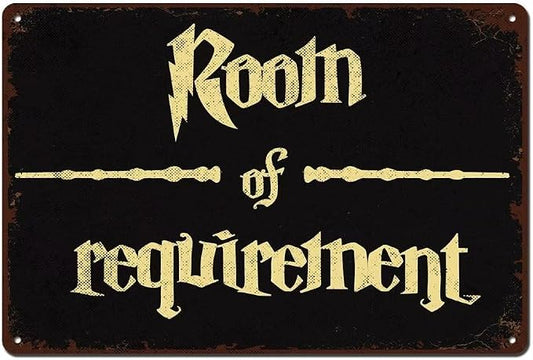 bivrten Room of Requirement Home Signs Gothic Decor for Bedroom Vintage Halloween Decorations Indoor Witchy Room Decor Funny Wizardry Theme Bathroom Decor Wall Art Sign 12x8 Inch by bivrten