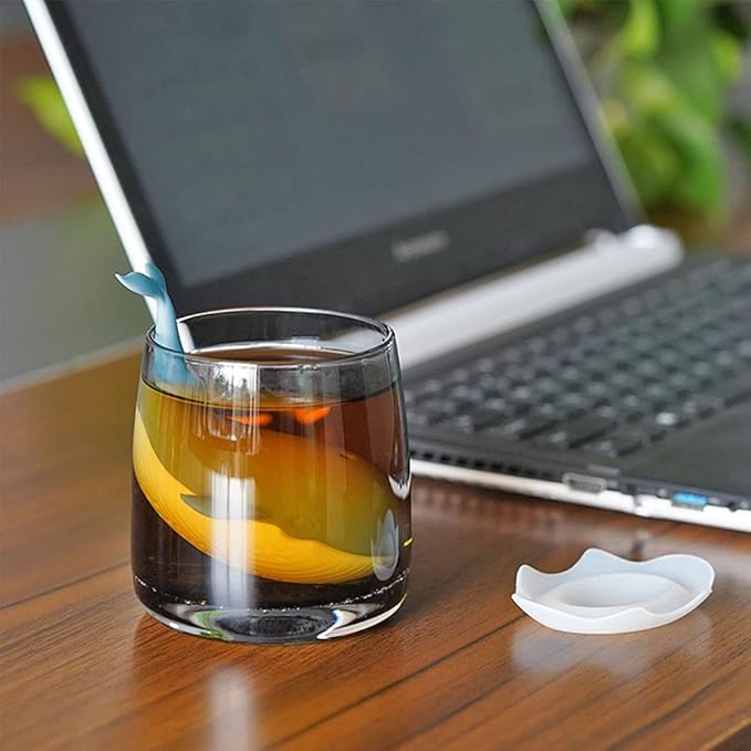 Tea Infuser,Whale Filter Diffuser Loose Tea Silicone Strainer for Different Mugs and Leaves