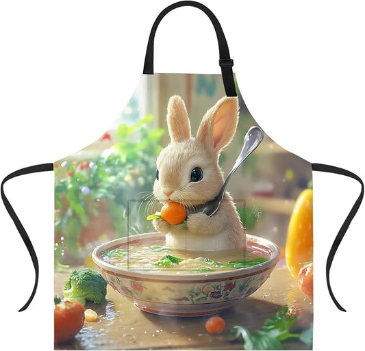Funny Cat Apron with 2 Pockets Waterproof for Men Women Kitchen Garden Decor by THISFIND