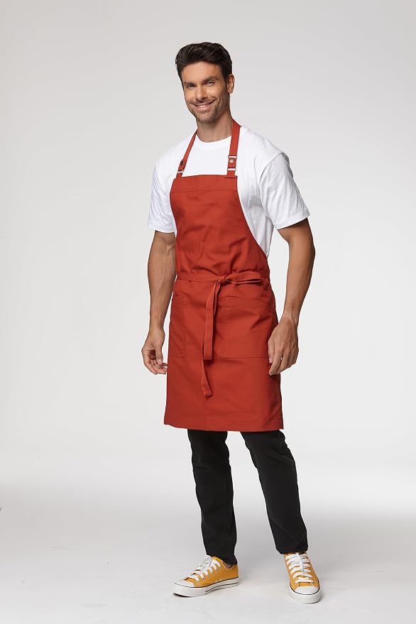 Chef Men Canvas Waterproof Apron Pocket 4251GB | Polyester Cotton Canvas Apron for BBQ Grilling Kitchen Cooking, Adjustable Neck, Durable & Comfortable - Image 5