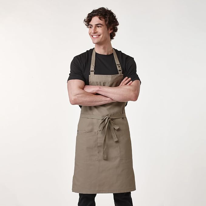 Chef Men Canvas Waterproof Apron Pocket 4251GB | Polyester Cotton Canvas Apron for BBQ Grilling Kitchen Cooking, Adjustable Neck, Durable & Comfortable - Image 6