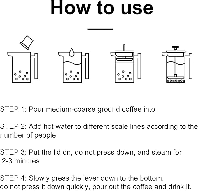 Enfmay 1000ml French Press Coffee Maker, 304 Stainless Steel Double Wall Insulated Coffee Maker Pot, Triple Filtration System for Optimal Brew, Coffee Tea Maker for Home, Office, Camping
