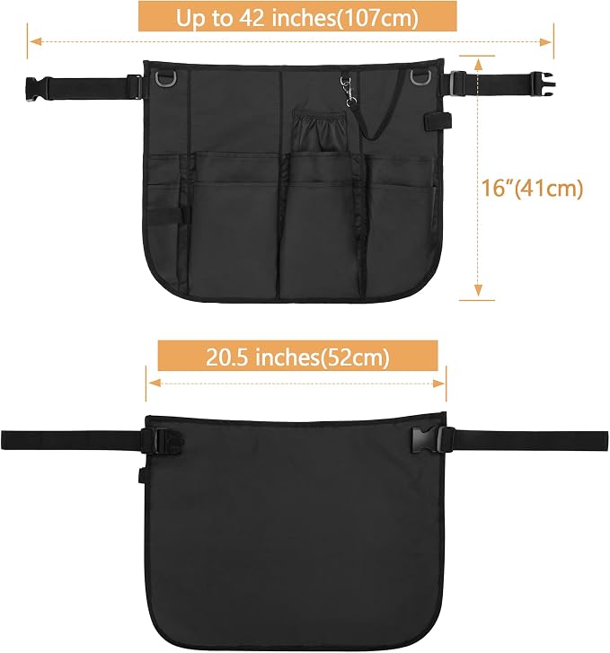 LoDrid Professional Cleaning Apron with 9 Pockets and Waist Belt, Black | Adjustable Cleaning Caddy Aprons for Cleaning Work of House Hotel - Image 5