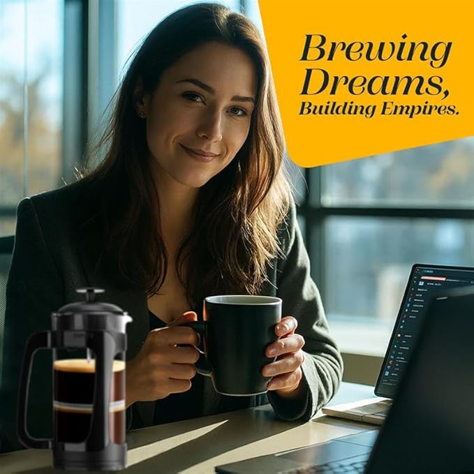 ESPRO P3 French Press Coffee Maker – Patented Double Micro-Filter for Grit-Free Brew, Heat Resistant thicker Borosilicate Glass Coffee press – (17 oz)