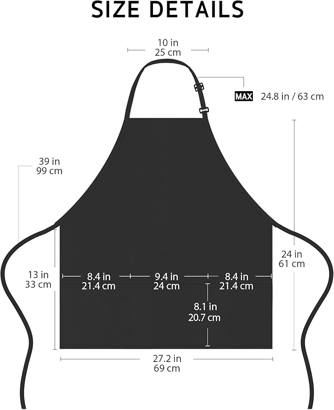 Syntus Chef Apron for Men Women Kitchen Cooking Apron with Pockets, Adjustable Bib Aprons Stain Resistant