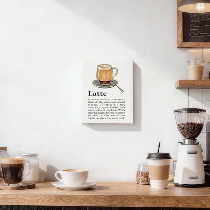 RTVJTERQ Latte Coffee Art, 8x10 Inches Espresso & Steamed Milk Painting, Artistic Wall Decor for Kitchen & Café, Premium Art Piece, Ideal Gift For Aficionados