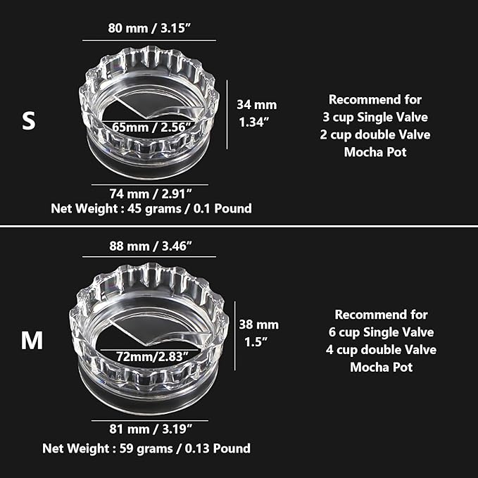 Moka Pot Dosing Ring & Coffee Distributor 2in1 Coffee Maker Dosing Ring For Moka Express Fast Distribute and Tamp, Avoid Mess And Wast (M for 4-6cup Moka Pot)