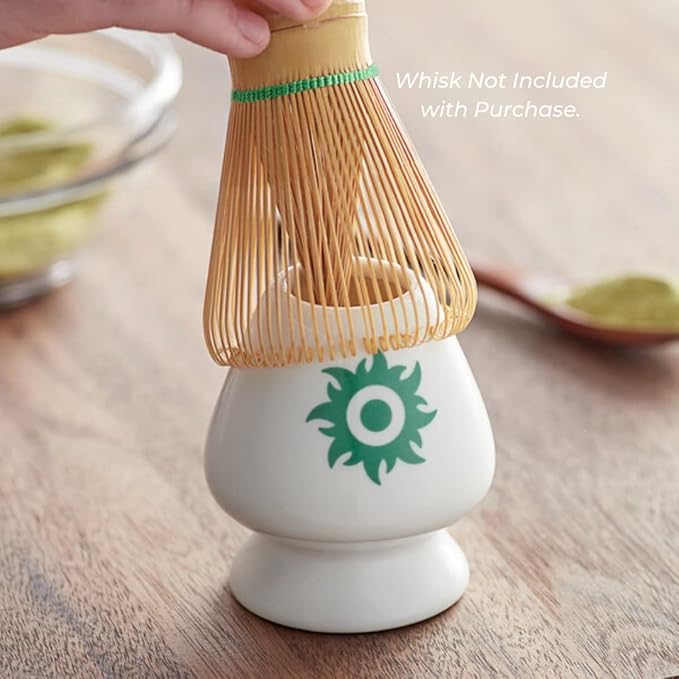 Tenzo Premium White Porcelain Matcha Green Tea Whisk Stand for Making Cafe Quality Matcha Beverages at Home | Food Grade