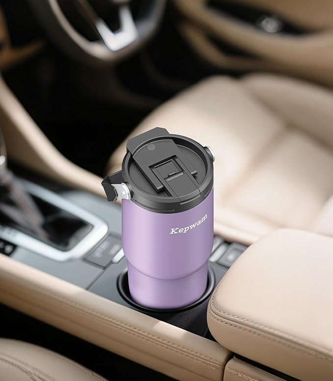 Kepwam T3 Self-Heating Travel Mug 20oz, Temperature-Controlled Coffee Warmer Mug, Smart Travel Coffee Mug Keep Coffee Drinks Hot, Heated Mug Great for Driver Outdoor Fits Car Cup Holders