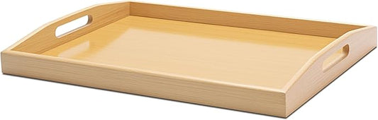 Large Tray for Ottoman Coffee Table, 17.7"x13"x2" Large Bamboo Serving Tray with Handle, Trays for Home Decor, Bathroom,Breakfast, Dining
