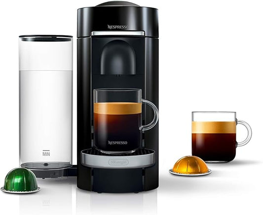 Nespresso VertuoPlus Deluxe Coffee and Espresso Machine by De'Longhi, 37 Oz, Black