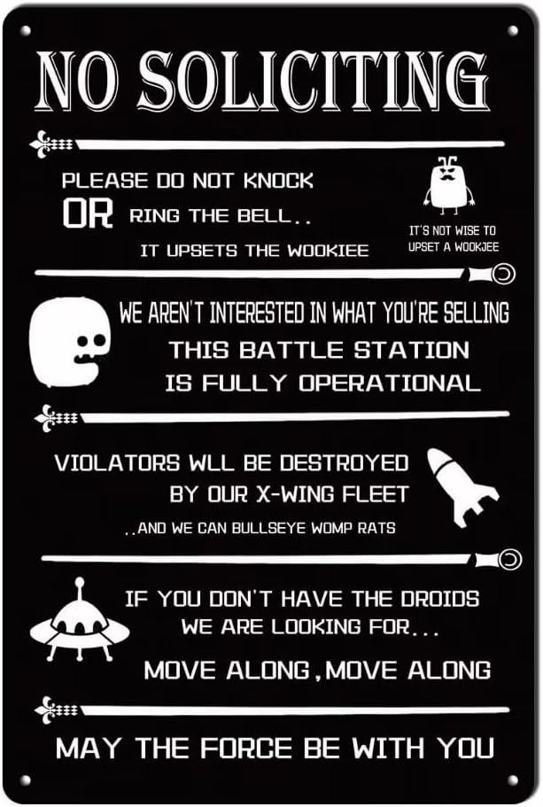 No Soliciting Sign for House Funny No Soliciting Signs for House Door Office Business Please Do Not Knock or Ring The Bell Modern Design Metal Sign for Indoor and Outdoor Use 12" x 8" by bivrten