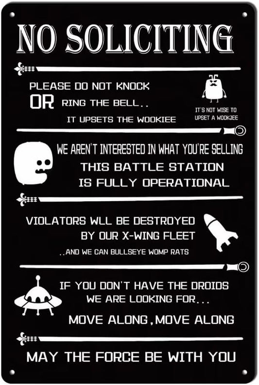 No Soliciting Sign for House Funny No Soliciting Signs for House Door Office Business Please Do Not Knock or Ring The Bell Modern Design Metal Sign for Indoor and Outdoor Use 12" x 8" by bivrten
