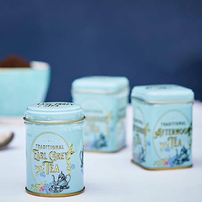 Vintage Victorian 3x Mini Tea Tin Gift Pack with Assorted Loose Leaf English Tea (Pack of 2)