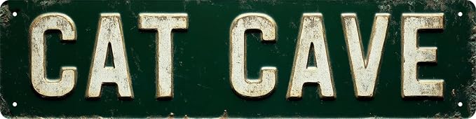 Bar Sign Bar Gifts Vintage Metal Wall Decor Sign"CAT CAVE" Street Sign Funny Man Cave Decor Accessories for Home, Bar, Bathroom, Bedroom Unique Retro Tin Signs for Outdoor 4 X 16 inches by Unknown