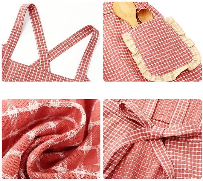 Small Cooking Apron with Pocket, Pinafore Apron Dress for Women, Kitchen Apron Gift for Women, Weight within 140lb - Image 2