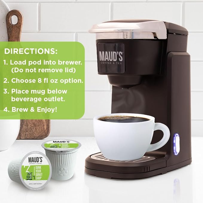 Maud's Donut Shop Coffee Pods, 100 ct, Light Roast Single Serve Pods – 100% Arabica Coffee, Compatible with Keurig K Cups Maker - Image 5