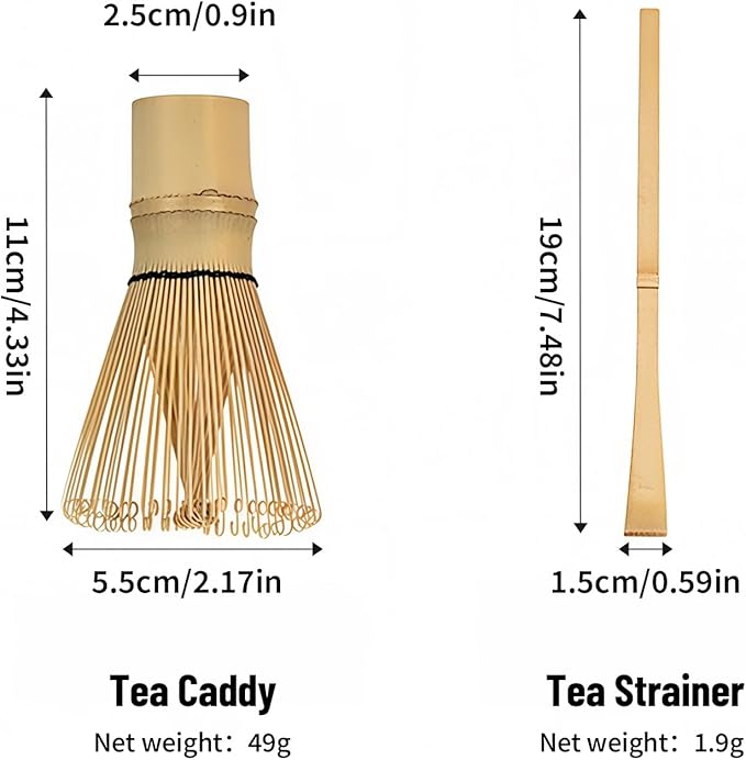 Matcha Whisk Set, Handmade Traditional Starter Set with Tea Spoon, Secure Japanese Tea Accessories for Tea Lovers and Beginners