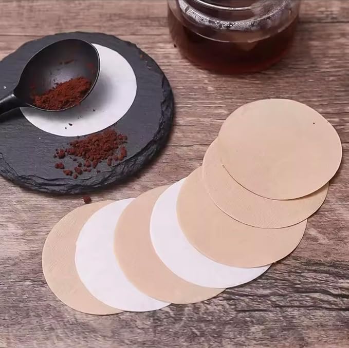 Coffee Replacement Paper Filter 500 Count Unbleached Coffee Filter Paper Round Coffee Maker Filters Compatible with Aerobie Aeropress Coffee and Espresso Makers Disposable Coffe Tea Filters (White)