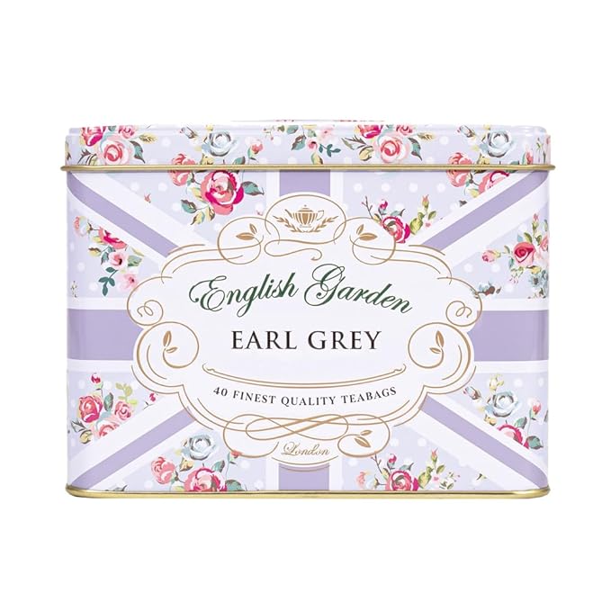 Ahmad Tea English Garden Caddy Earl Grey, 40 Tagged Teabags (Pack of 1)