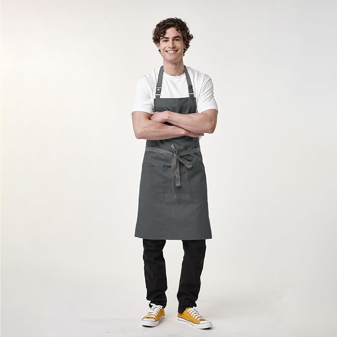 Chef Men Canvas Waterproof Apron Pocket 4251GB | Polyester Cotton Canvas Apron for BBQ Grilling Kitchen Cooking, Adjustable Neck, Durable & Comfortable - Image 6