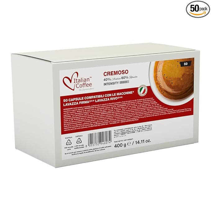 ITALIAN COFFEE FOR ESPRESSO LOVERS capsules compatible with RIVO® machines (Cremoso, 50)