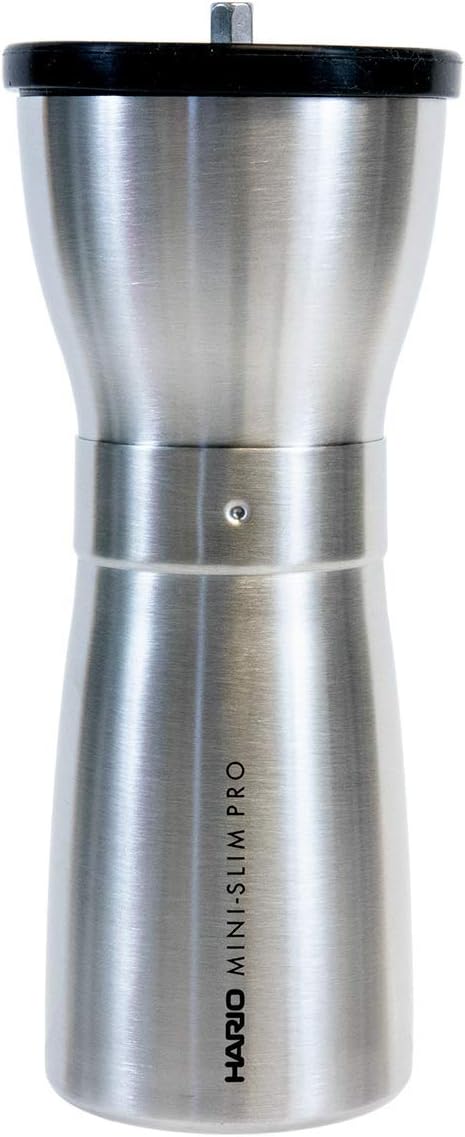 Hario "Mini-Slim Pro" Ceramic Coffee Mill, Silver