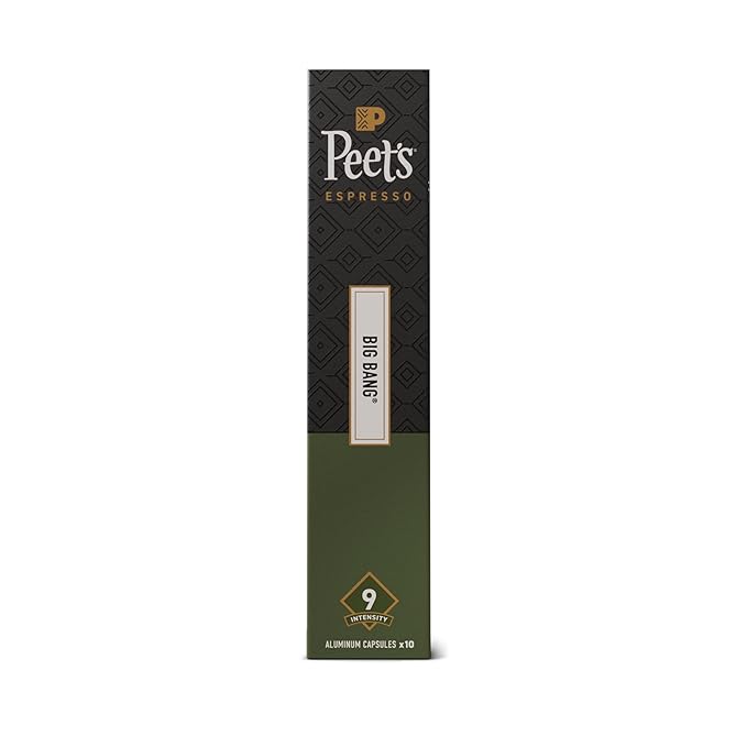 Peet's Coffee, Medium Roast Espresso Capsules, Compatible with Nespresso Original Machines, 100% Arabica Coffee - Big Bang, Intensity 9, 100 Count (10 Boxes of 10 Espresso Capsules)
