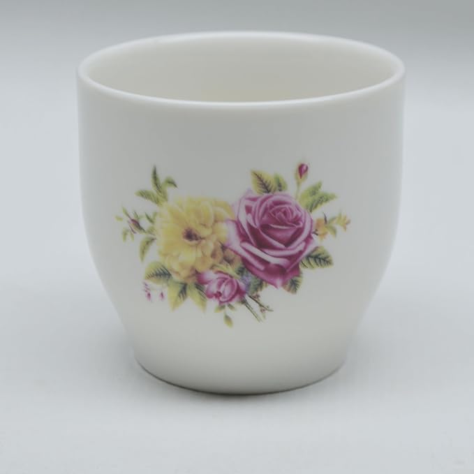 Porcelain Teacup, 5oz Cups Painted Flowers Coffee Tea Water Pot Ceramic Kettle Tea pot Accessories (cup*4)