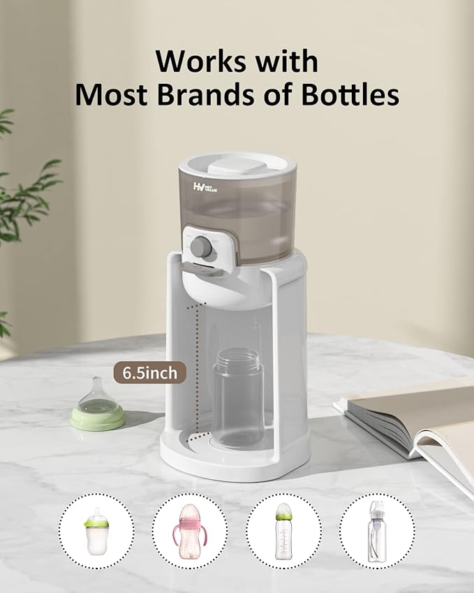 Water Warmer, HEYVALUE Baby Bottle Warmer, Formula Maker with Night Light, 4 Temperature Control & 72H Keep Warm, Detachable Tank, Instantly Dispenses Warm Water, Feed Baby More Easier and Healthier