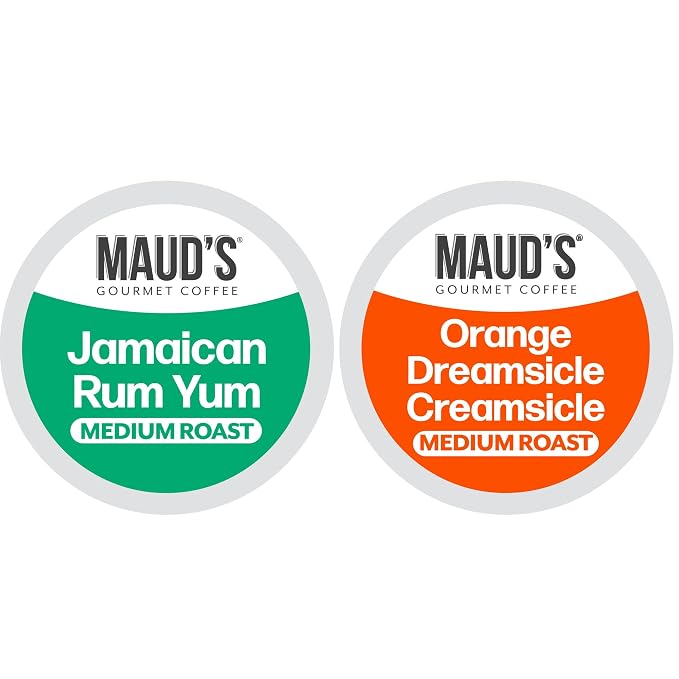 Maud’s Orange Creamsicle & Jamaican Rum Yum Flavored Coffee Pods Variety Pack, 36 ct, Medium Roast Single Serve Pods – 100% Arabica Coffee, Compatible with Keurig K Cups Maker - Image 7