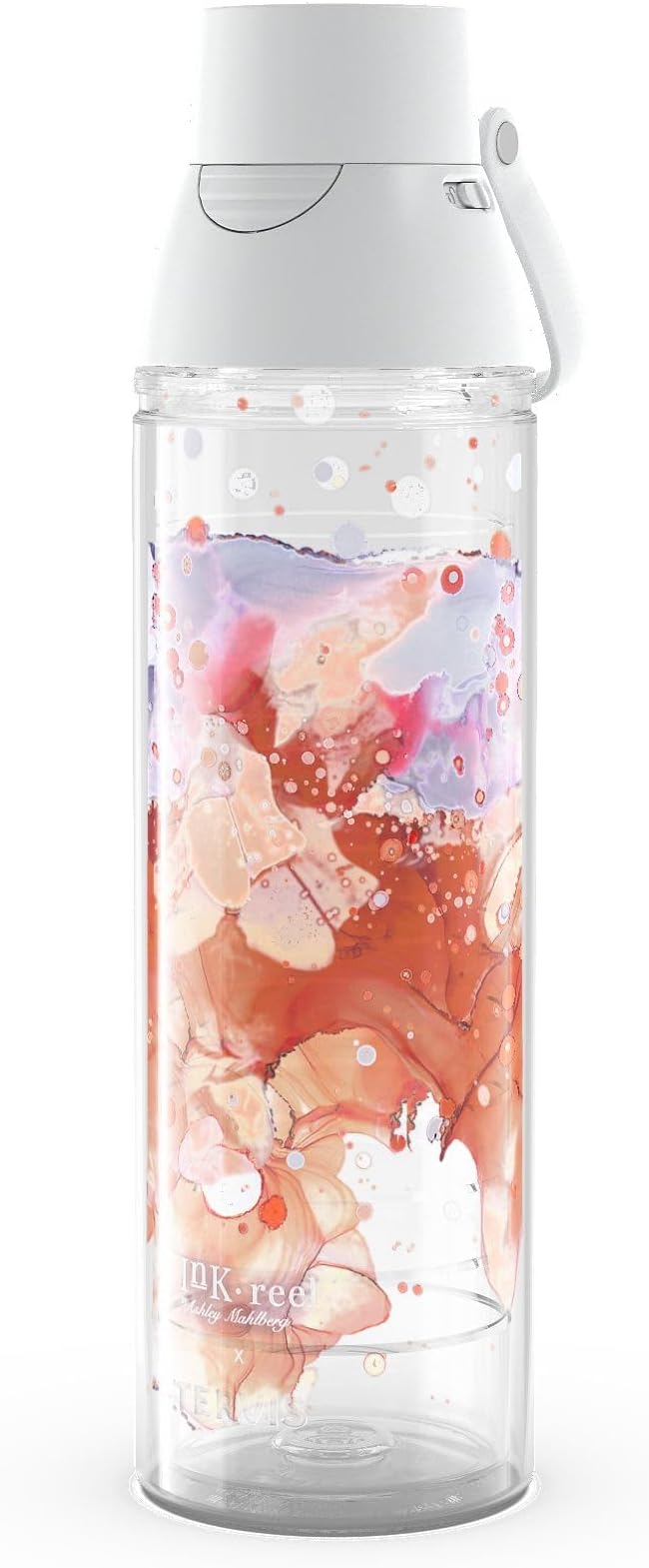 Tervis Inkreel - Apricot Petals Made in USA Double Walled Insulated Tumbler Travel Cup Keeps Drinks Cold & Hot, 24oz Venture Lite Water Bottle, Classic