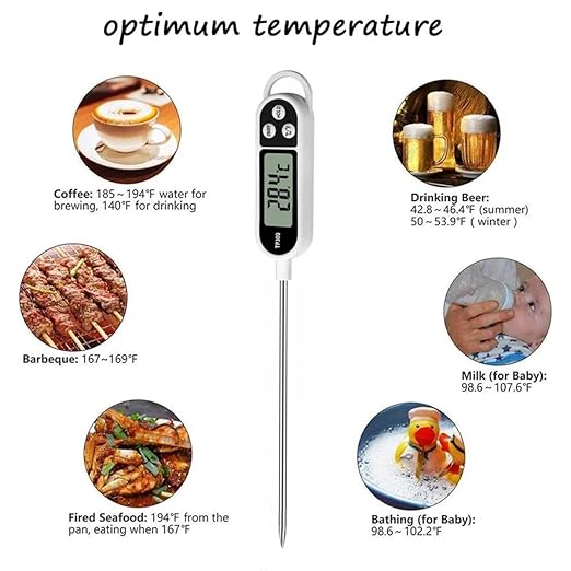 1/3pcs Candy Thermometer Digital Instant Read for Meat Kitchen Cooking Food Oil Deep Fry BBQ Grill Smoker (6, 23.2inch)