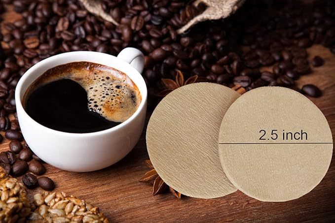 Coffee Filters Paper, Universal Replacement Coffee Filter for AeroPress, Compatible with Coffee Maker, Round Unbleached Paper Filters, Natural Brown, 500 Pieces (Coffee Filters Paper-Brown)