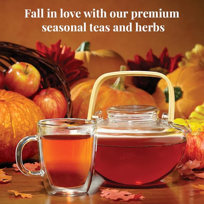The Republic of Tea – Harvest Stackable Tea Tin, 36 Tea Bags, Hibiscus Cranberry Herb, Hot Apple Cider Herb, and Pumpkin Spice Black, Gluten Free