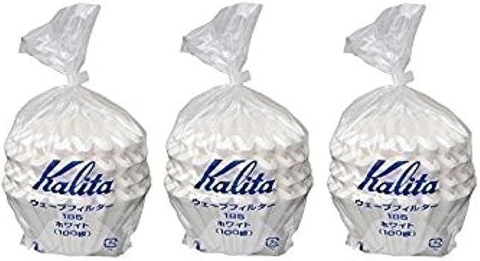 3 X Kalita: Wave Series Wave Filter 185 (2-4 Persons) White. 300 Pieces (Japan Import)