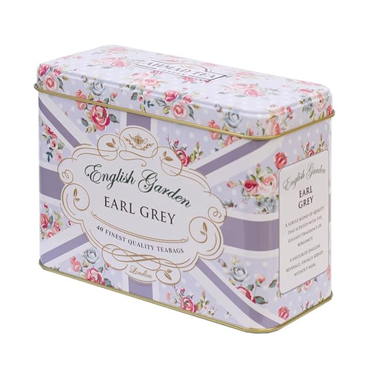 Ahmad Tea English Garden Caddy Earl Grey, 40 Tagged Teabags (Pack of 1)