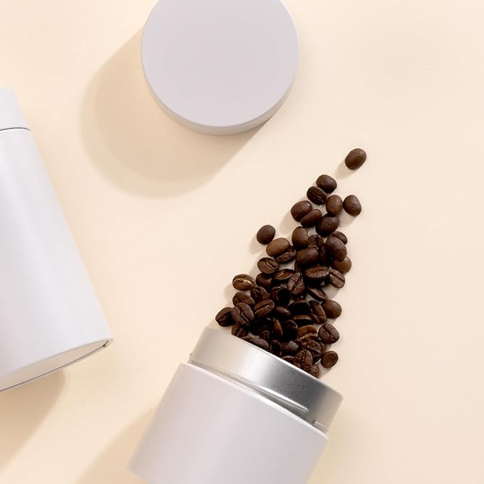 3 Packs Tea Tin Canister for Loose Tea Metal Tea Canister 9 oz 15 oz Round Tin Can for Coffee Beans Tea Container for Kitchen Storage Sugar Matcha Spice Powder (Ivory, S_2.95x2.95)