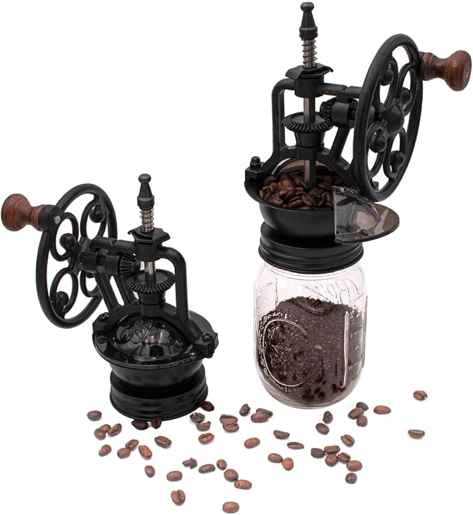 Vintage Reproduction Manual Coffee Grinder for Regular Mouth Mason Jars