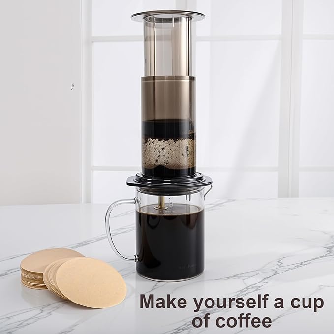 600Pcs Unbleached Coffee Filters, Replacement Round Coffee Filters, Disposable Paper Filters Compatible with Aerobie Aeropress Coffee Filter and Espresso Maker